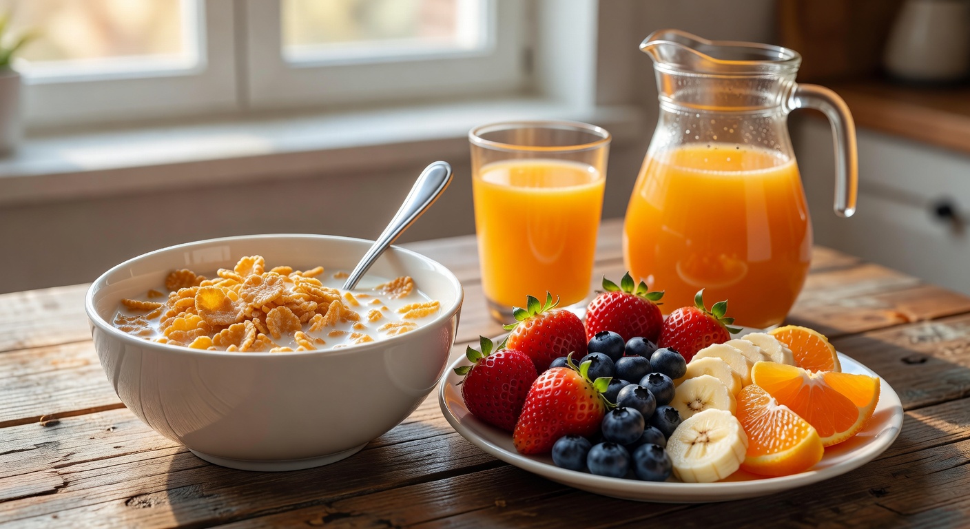Morning breakfast spread
