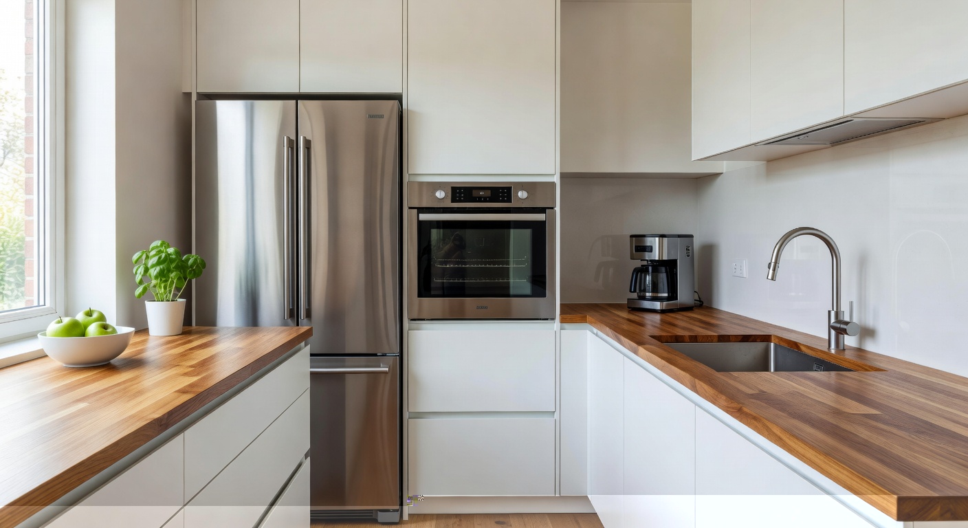 A calm, organized kitchen