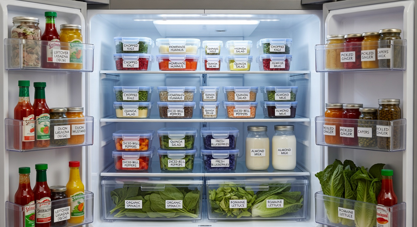 Organized kitchen fridge