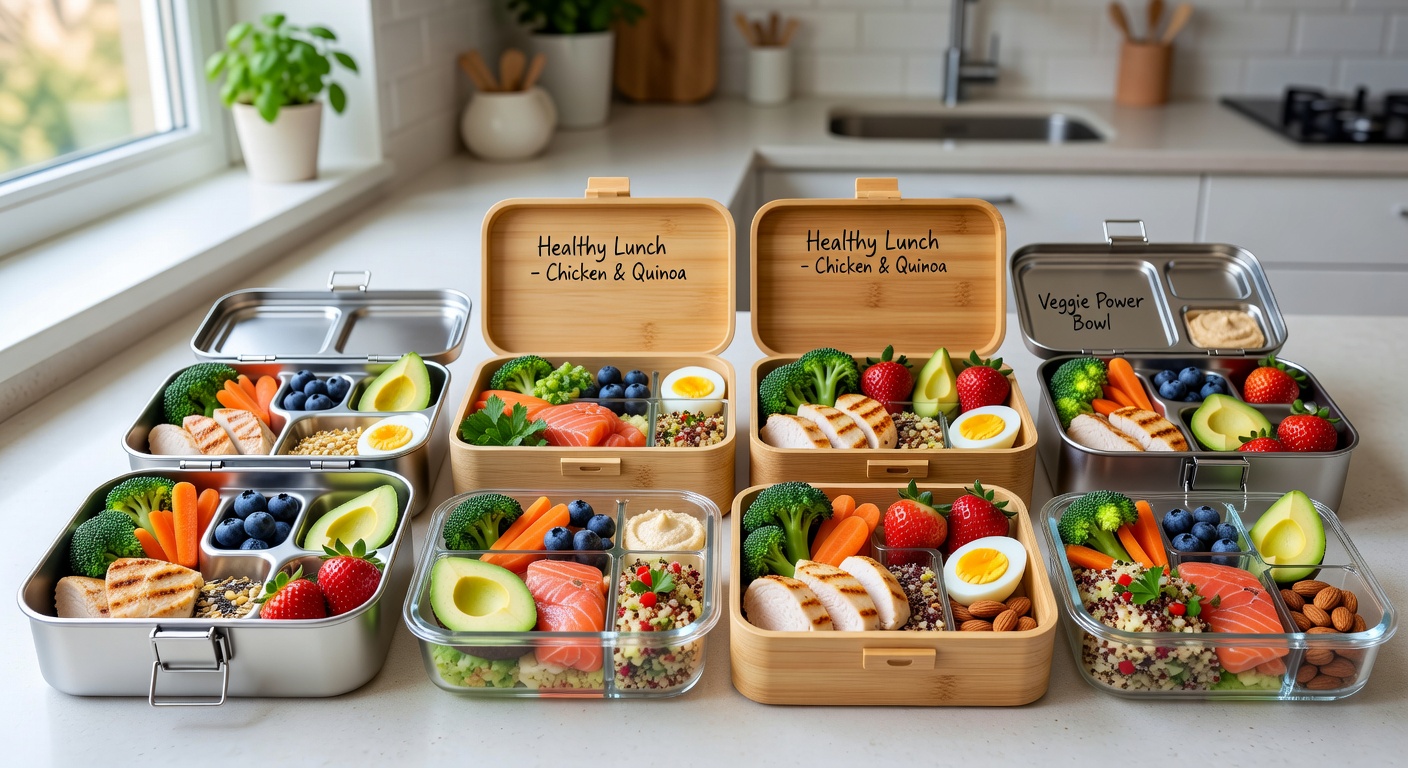 Packed meal prep containers